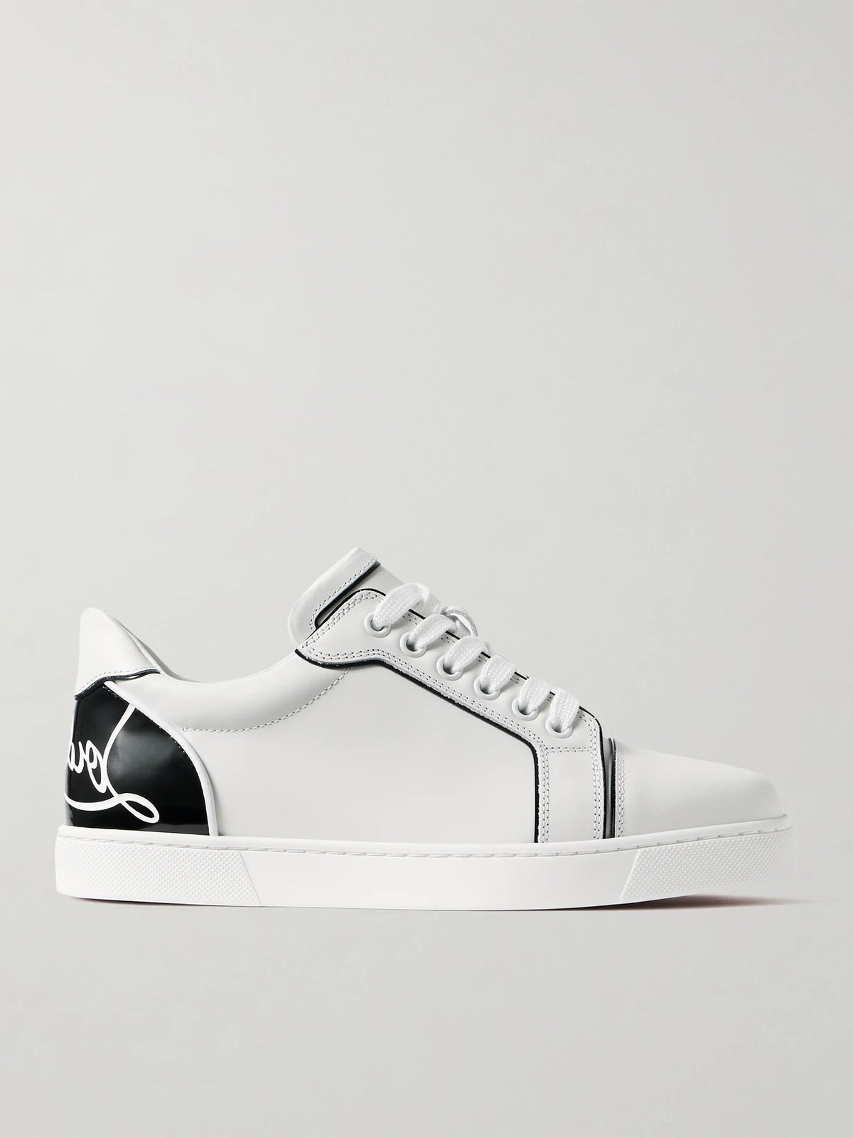 Fun Vieira Patent-leather Trimmed Leather Sneakers