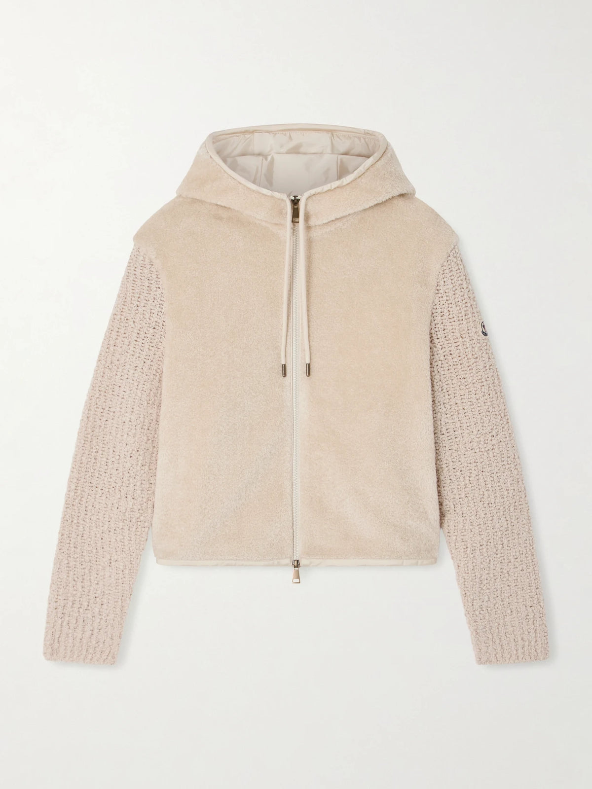 Hooded Fleece And Wool-blend Bouclé Cardigan