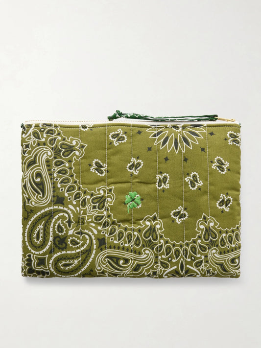 Bandana-print Quilted Cotton Pouch