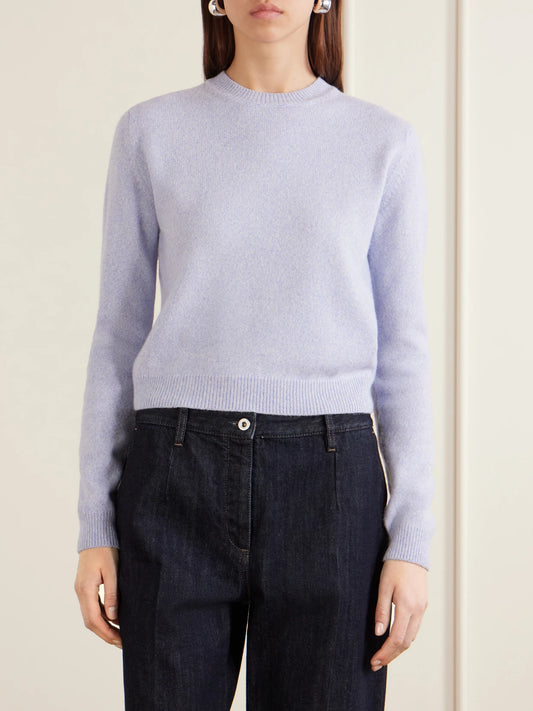 Cropped Wool And Cashmere-blend Sweater