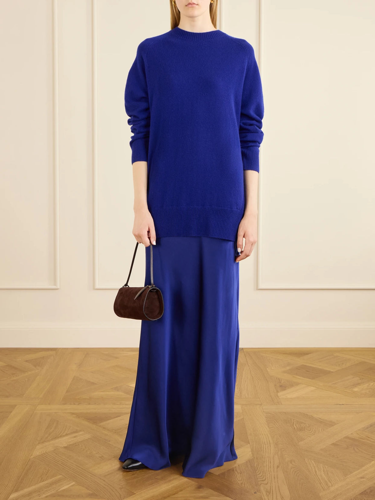 NEOUS Gemini Leather-trimmed Suede Shoulder Bag