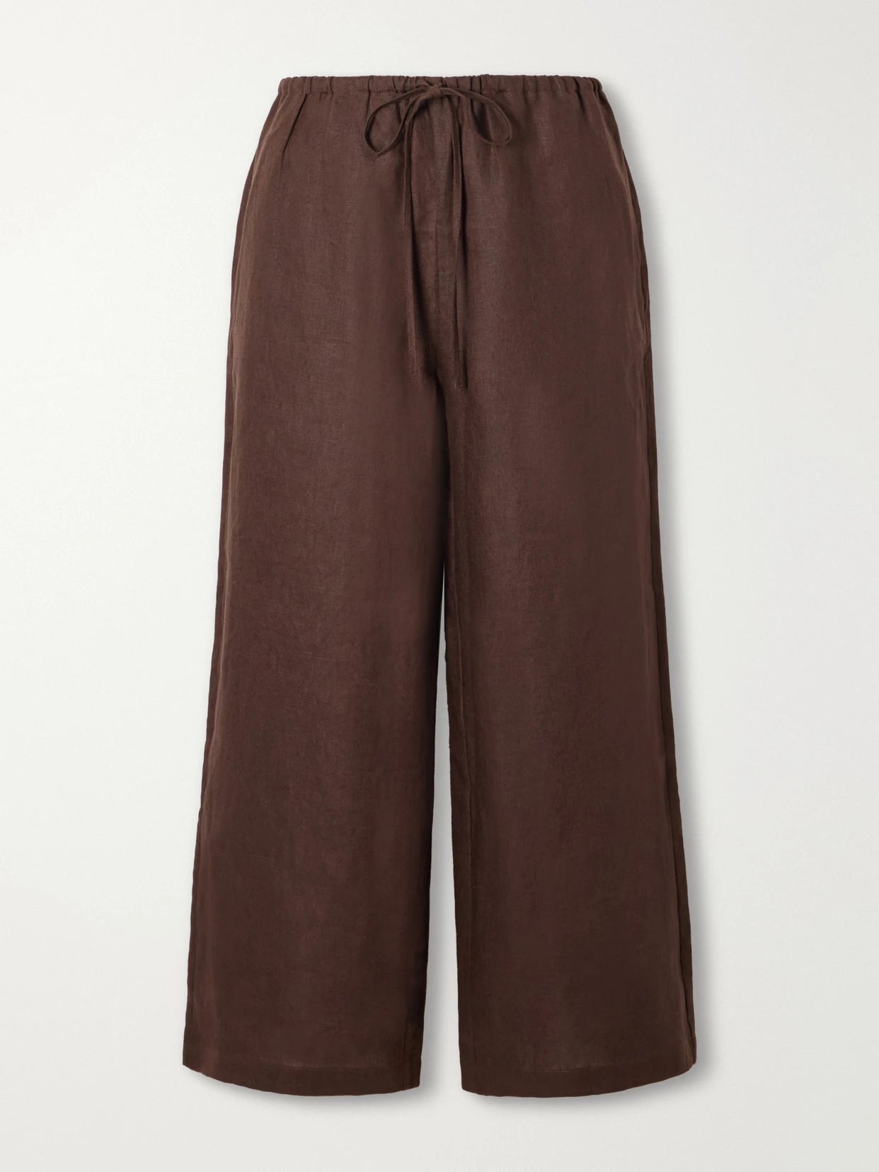 Mateo Linen Mid-rise Wide-leg Pants