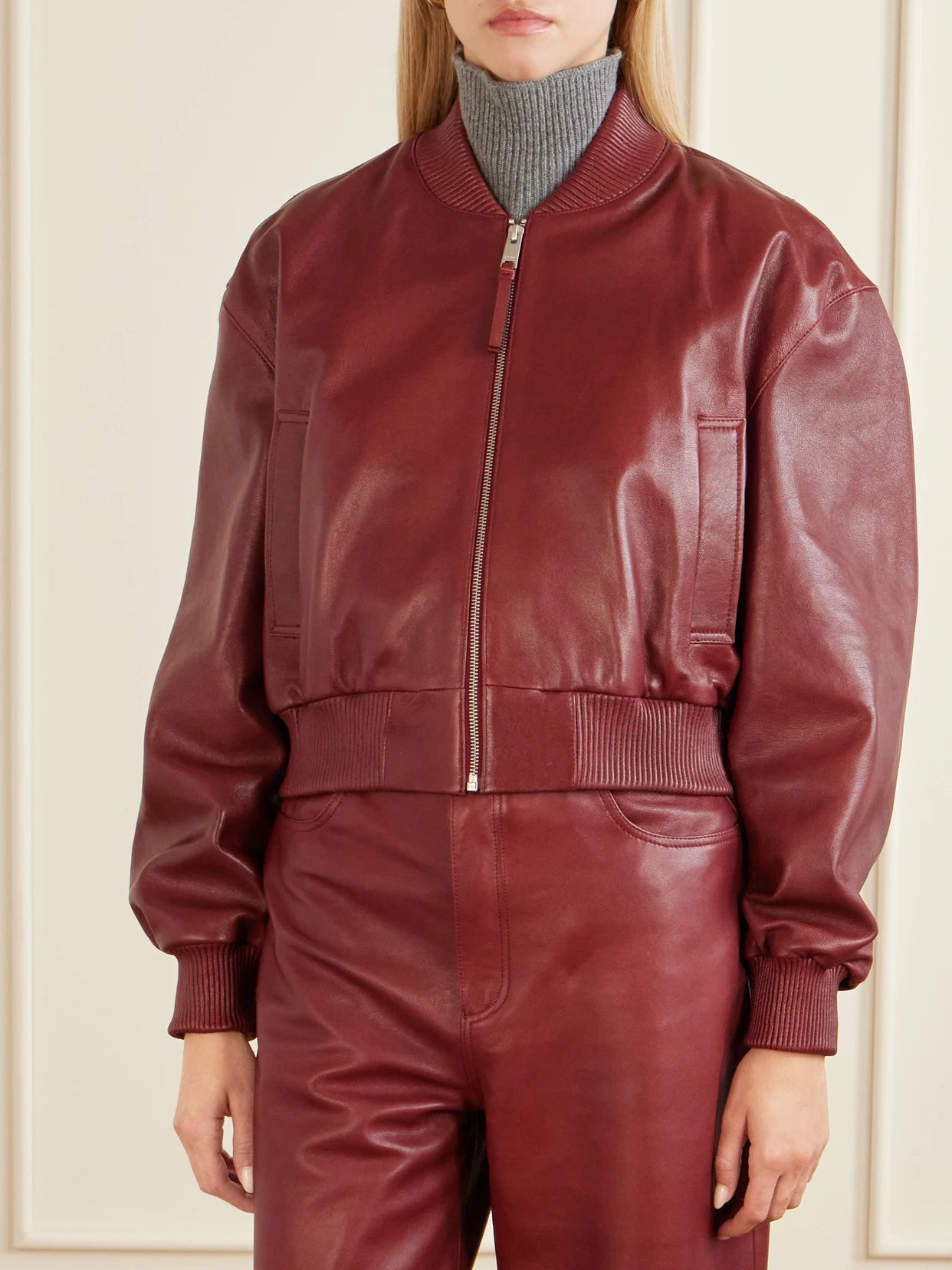 Hannan Leather Bomber Jacket