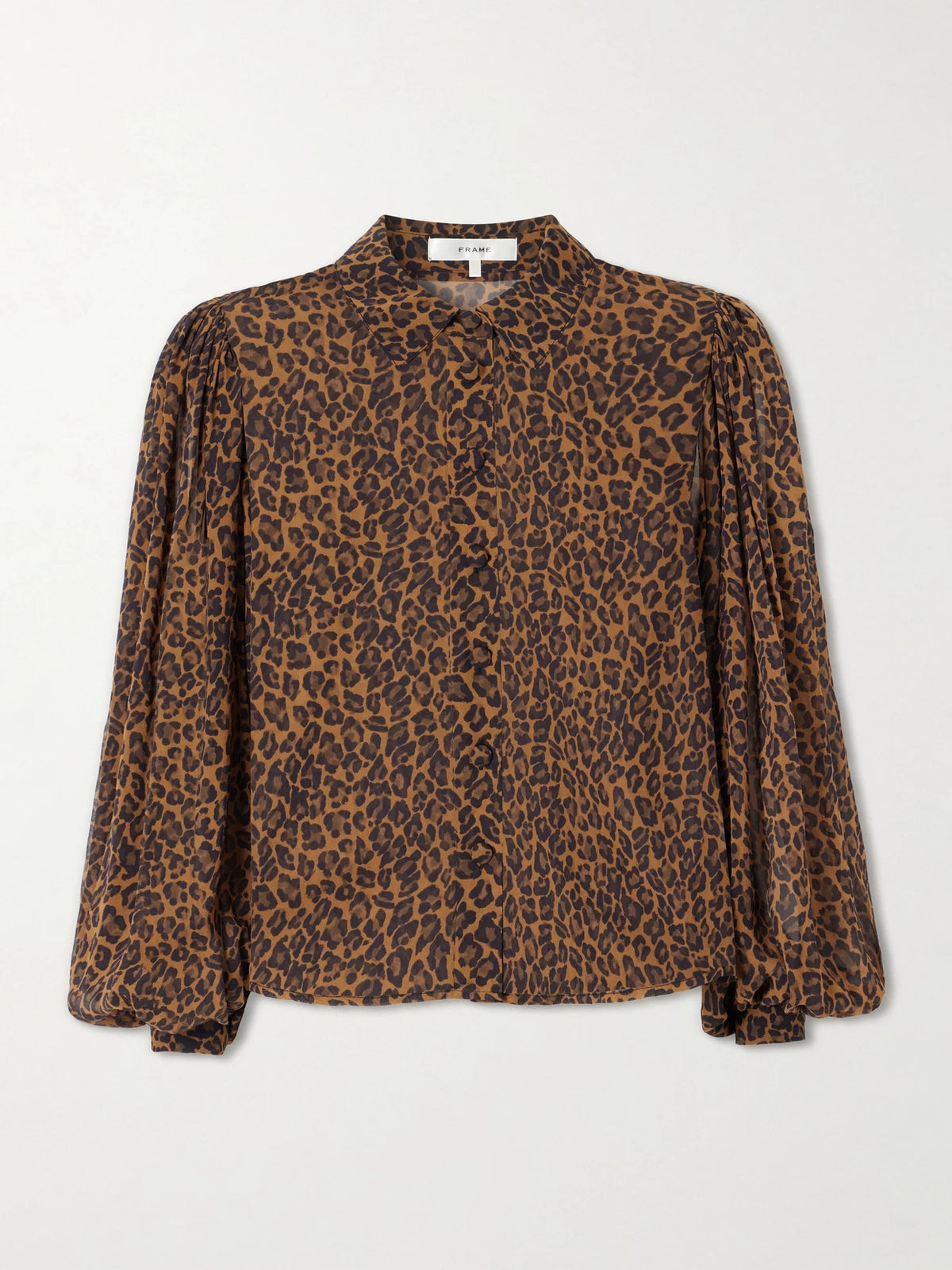 FRAME The Silk Prairie Leopard-print Silk-crepe De Chine Blouse