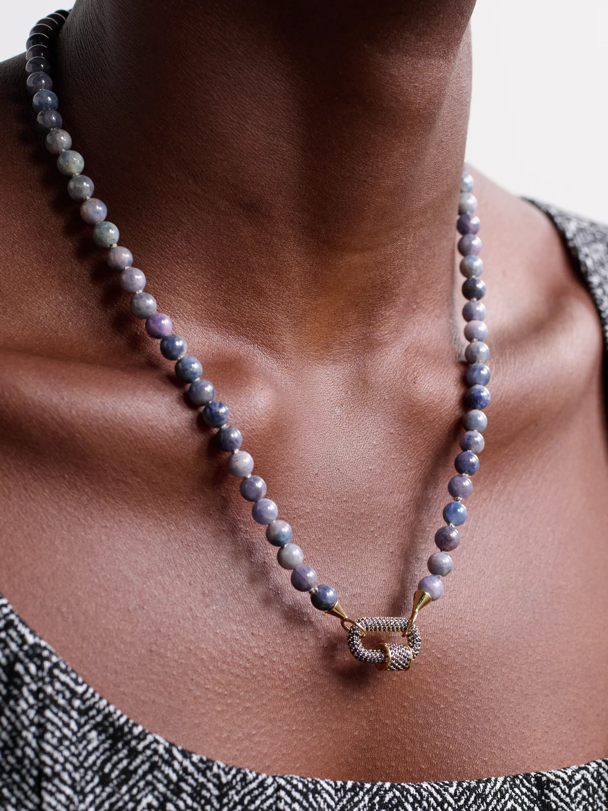 Image of Charms. Product name - Allstone Chubby Babylock 14-karat Gold Sapphire Pendant in Multi colour by brand - Marla Aaron