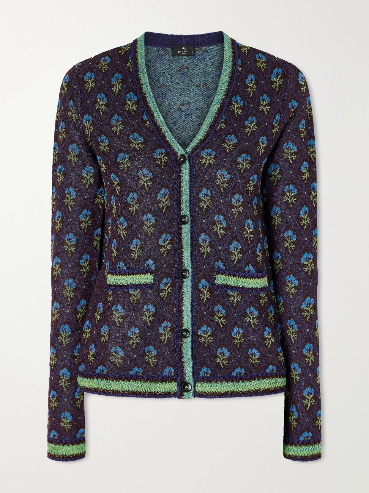 Embroidered Jacquard Cardigan