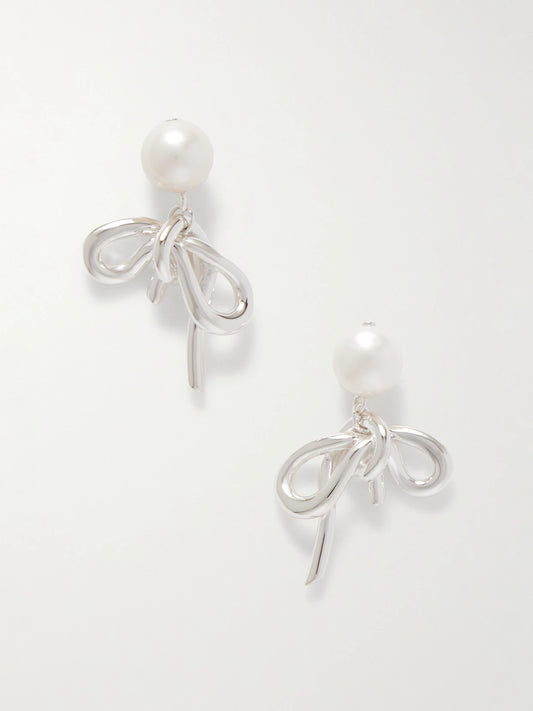 Once In A Blue Moon Recycled Silver Pearl Earrings