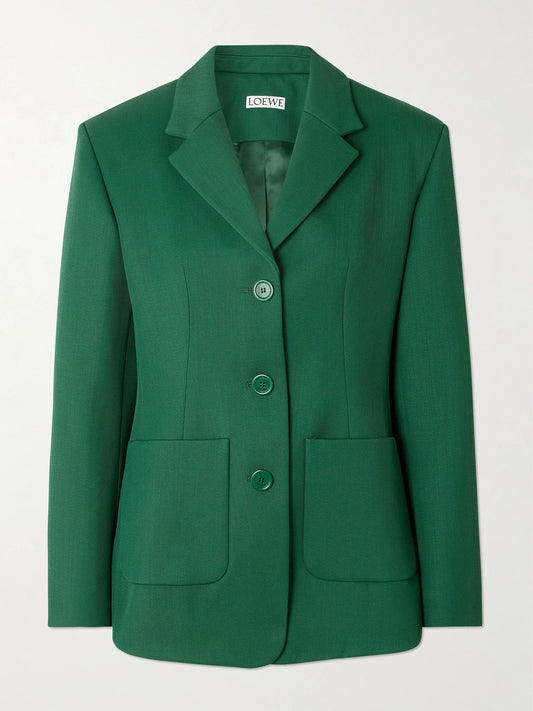 Wool-blend Twill Blazer