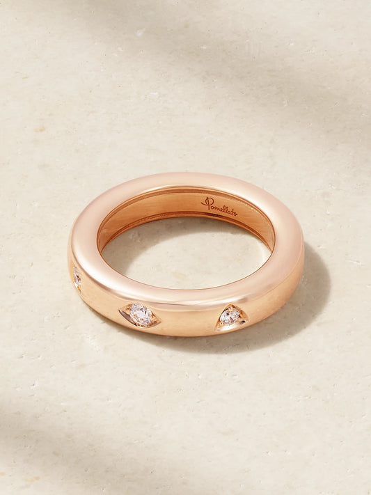 Iconica Extra Slim 18-karat Rose Gold Diamond Ring