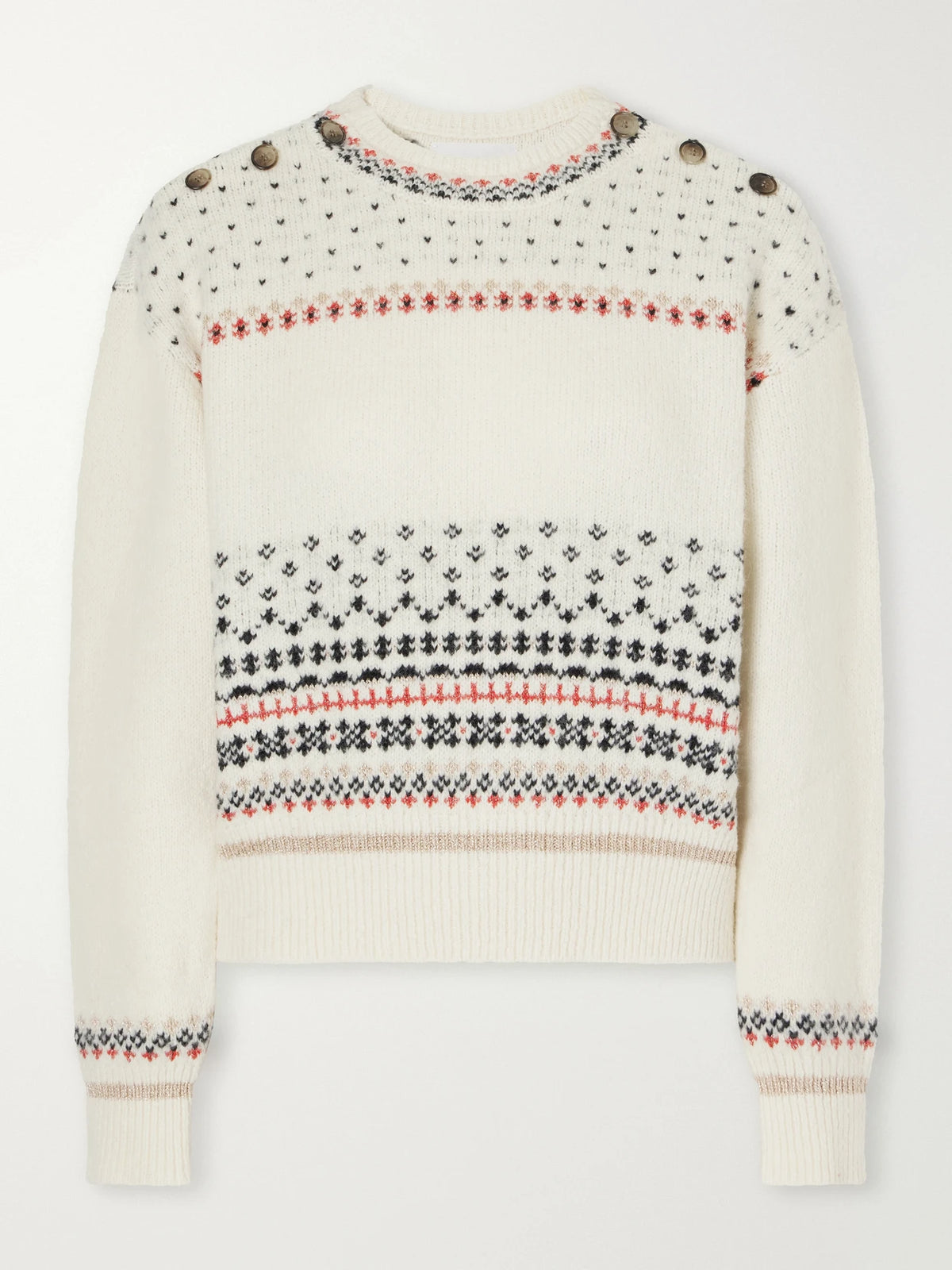 MARANT ÉTOILE Zury Fair Isle Rib-trimmed Knitted Sweater