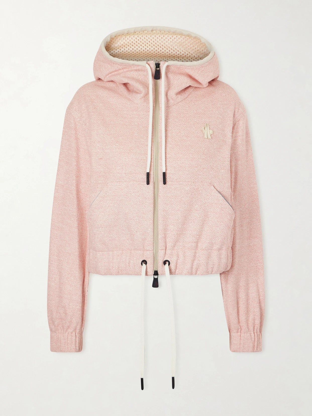 Appliquéd Canvas-trimmed Linen And Cotton-blend Zip-up Hoodie