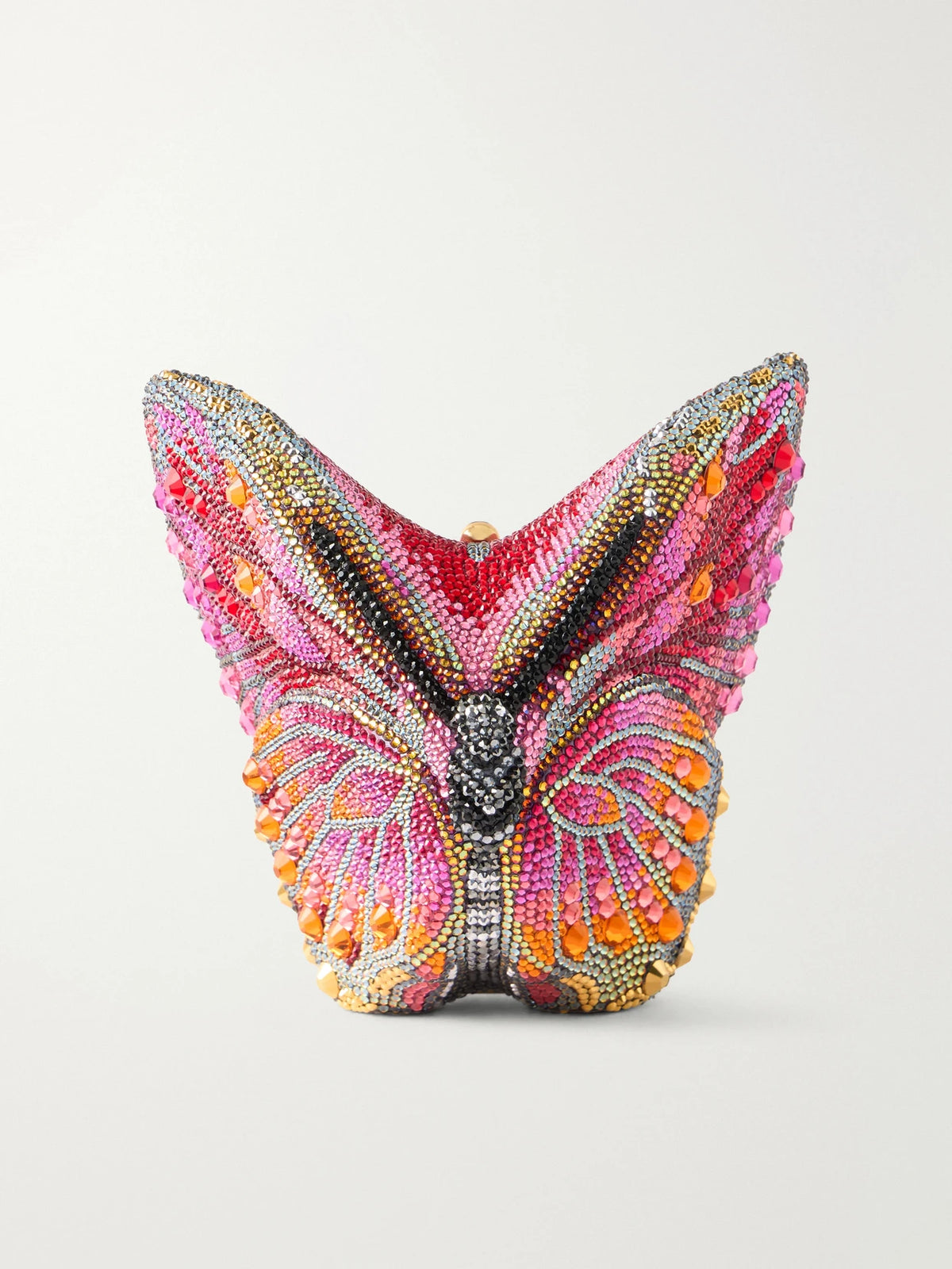 Butterfly Fireclipper Crystal-embellished Gold-tone Clutch