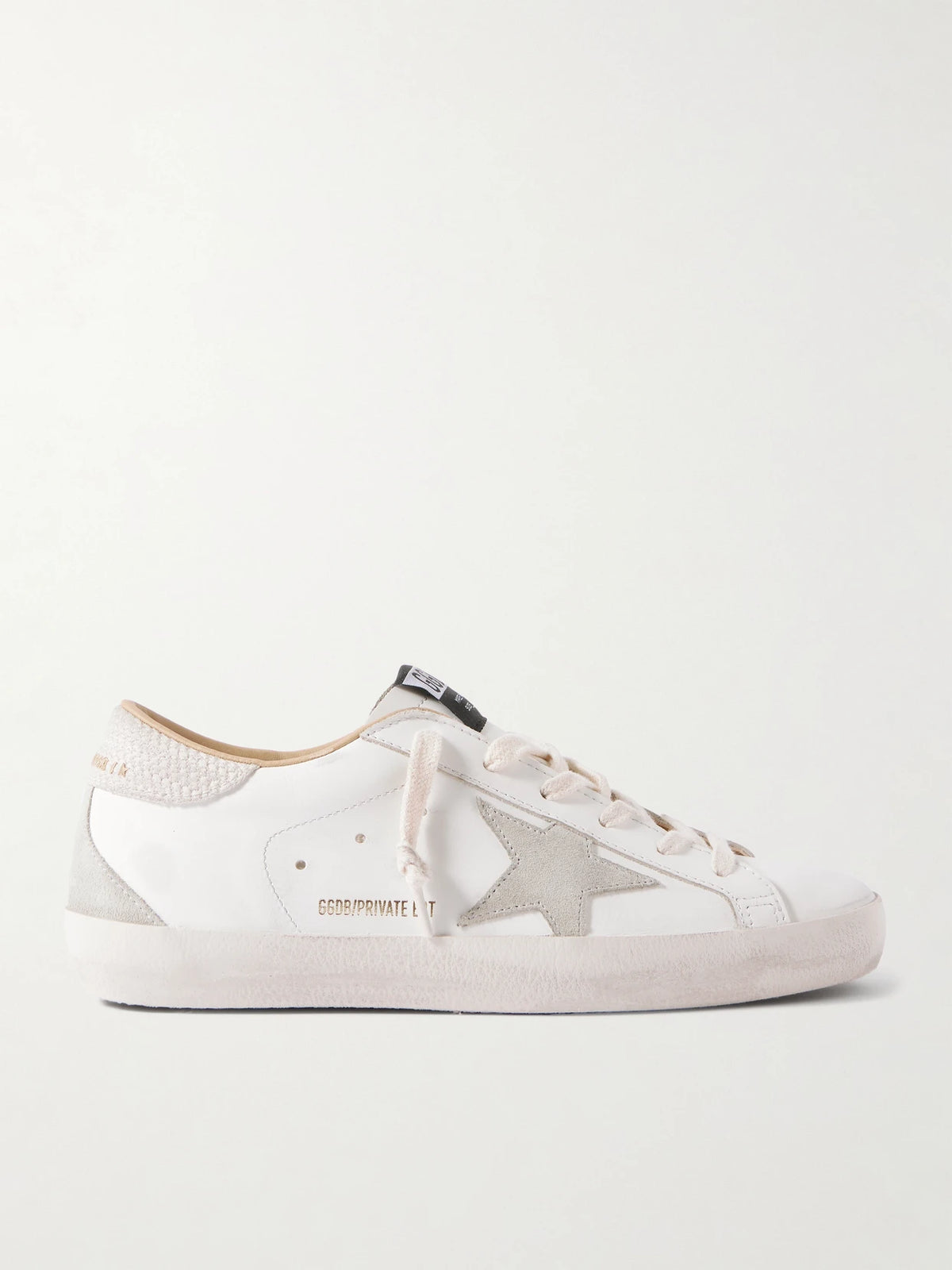 Super-star Distressed Suede-trimmed Leather Sneakers
