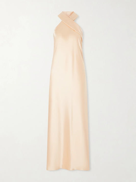 Pandora Satin Halterneck Midi Dress