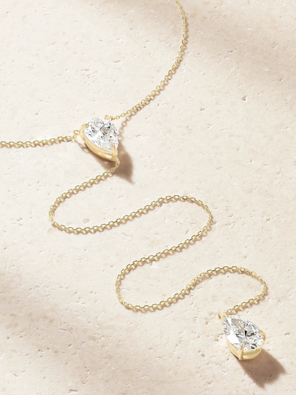 Persée Cravate 9-karat Gold Diamond Necklace