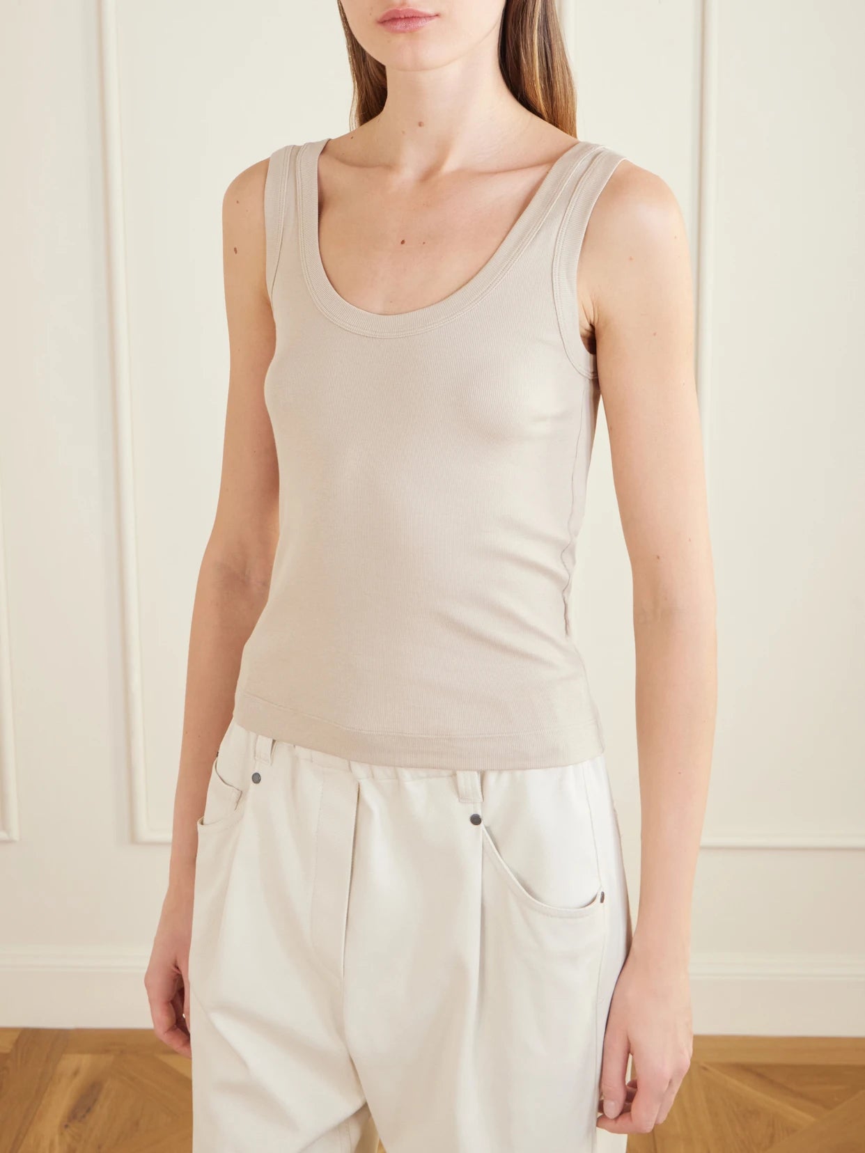 Ribbed Cotton-blend Jersey Tank