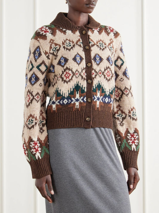 Polo Ralph Lauren Fair Isle Wool And Cashmere-blend Jacquard Cardigan