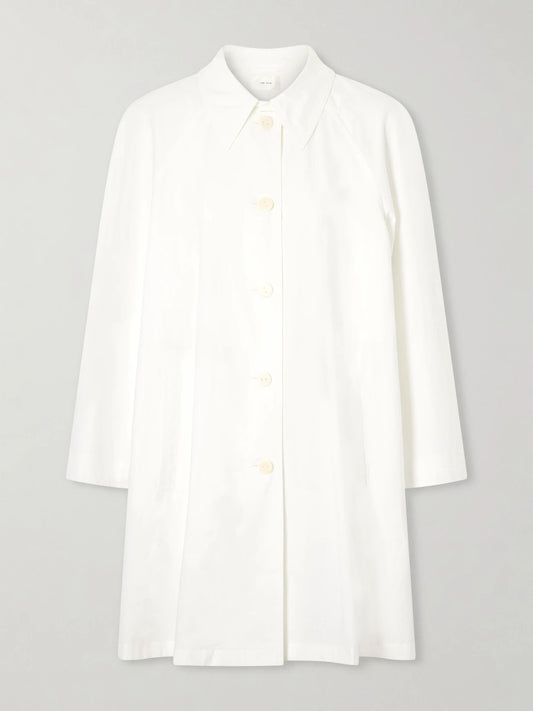 Image of Coats & Jackets. Product name - Hawkins Cotton-poplin Coat in White colour by brand - The Row