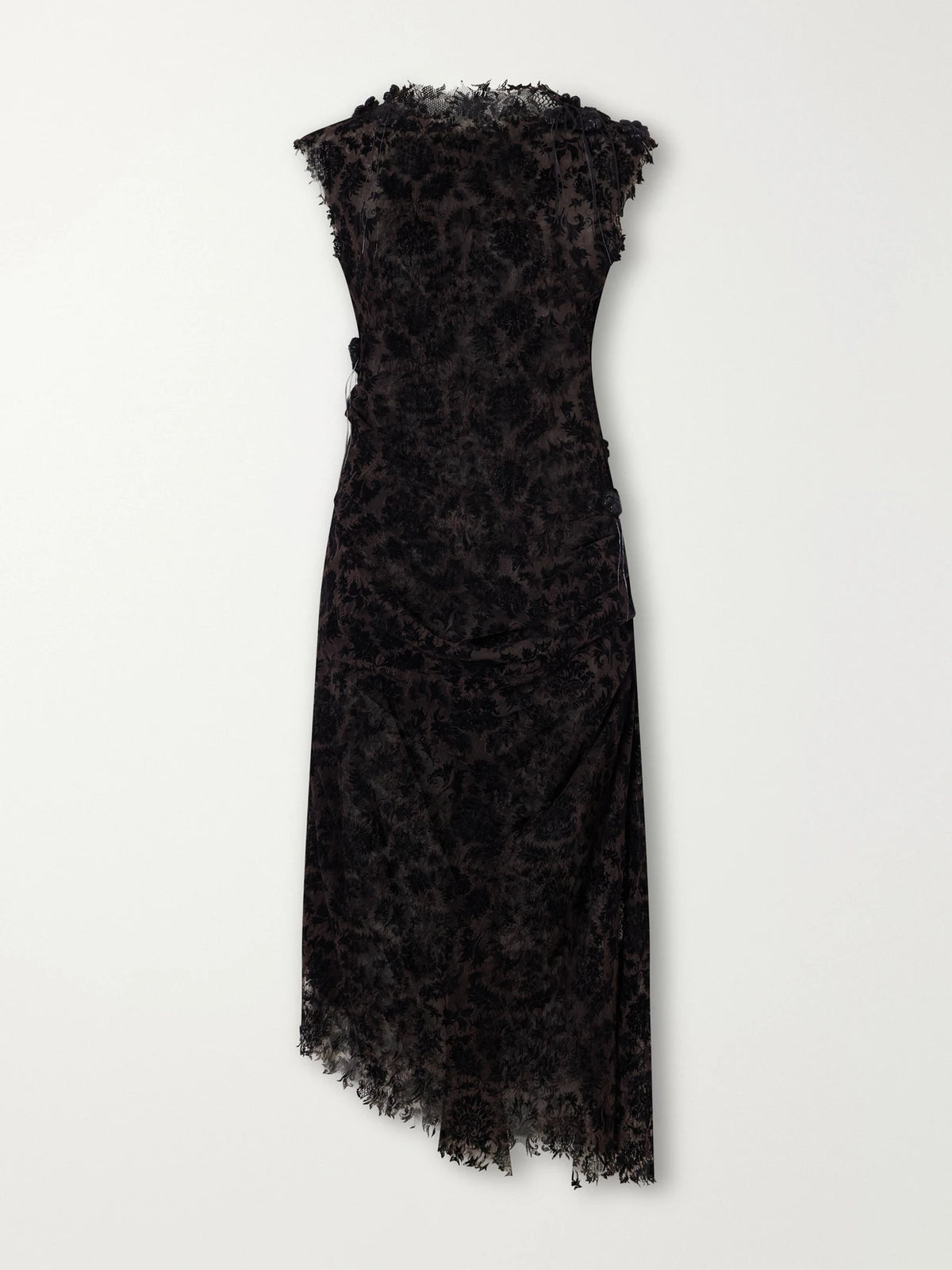 Pauline Dujancourt Najia Asymmetric Lace Midi Dress