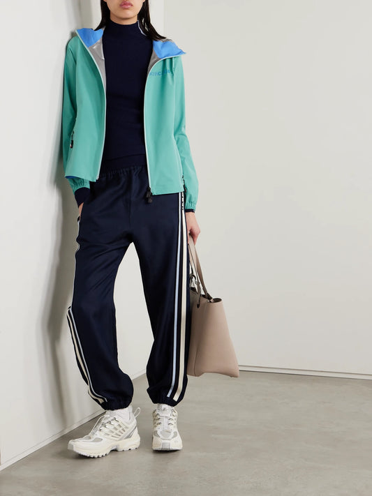 Image of Coats & Jackets. Product name - Valles Hooded Gore-tex Paclite Jacket in Blue colour by brand - Moncler Grenoble