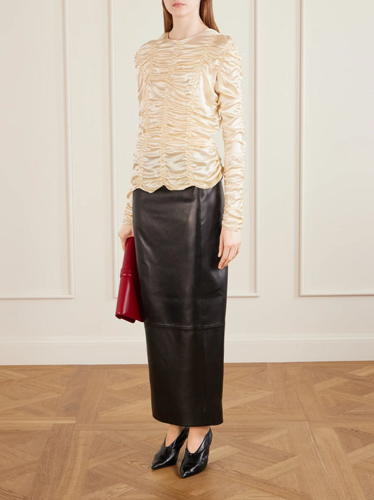 KHAITE Blake Leather Clutch