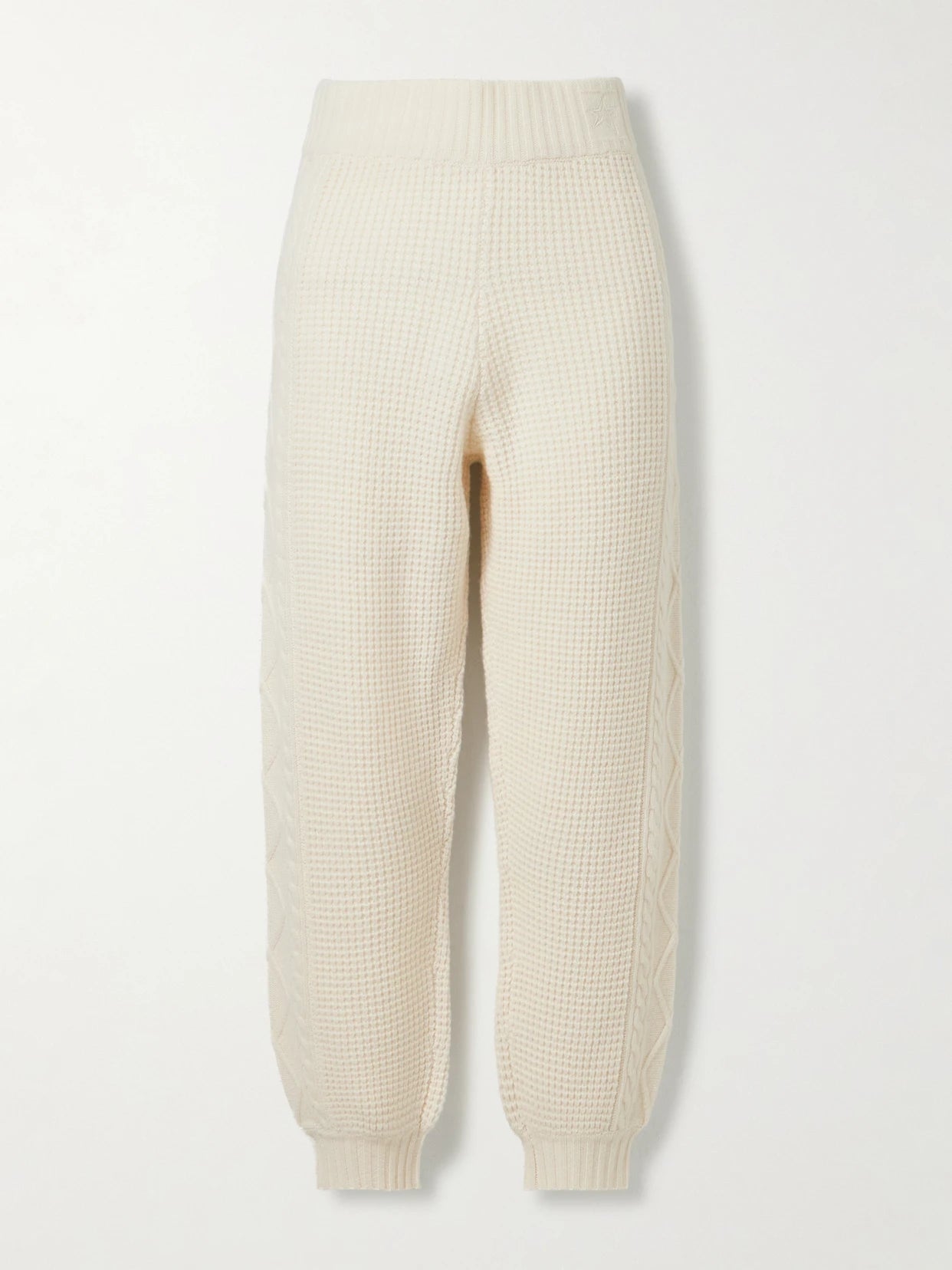 Crystal Cable-knit Wool Tapered Pants