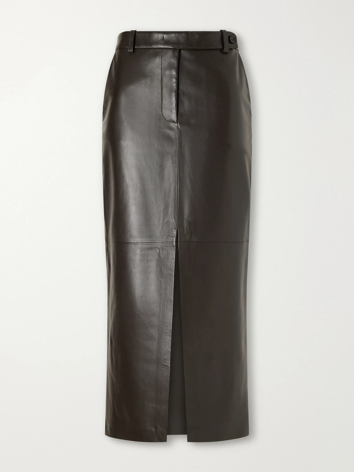 Co Double-slit Leather Midi Skirt