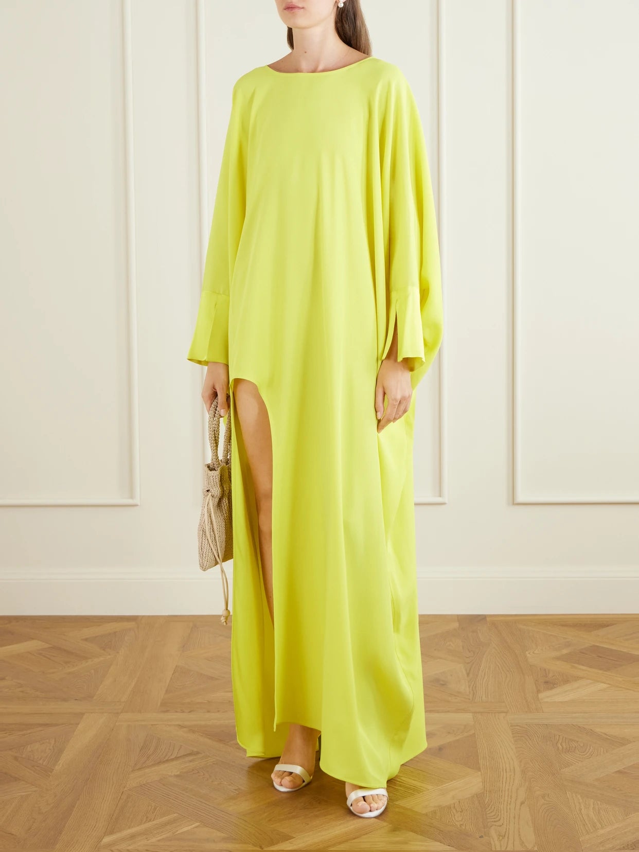Image of Dresses. Product name - Namib Draped Crepe Gown in Yellow colour by brand - Taller Marmo