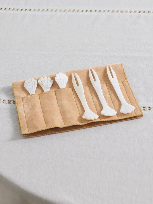 Set Of Six Mother-of-pearl Seafood Picks