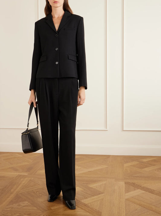 Image of Coats & Jackets. Product name - Wool-blend Blazer in Black colour by brand - TOTEME