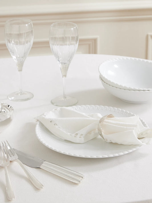 Image of Tableware. Product name - Babylone Porcelain Dinner Plate in White colour by brand - Christofle