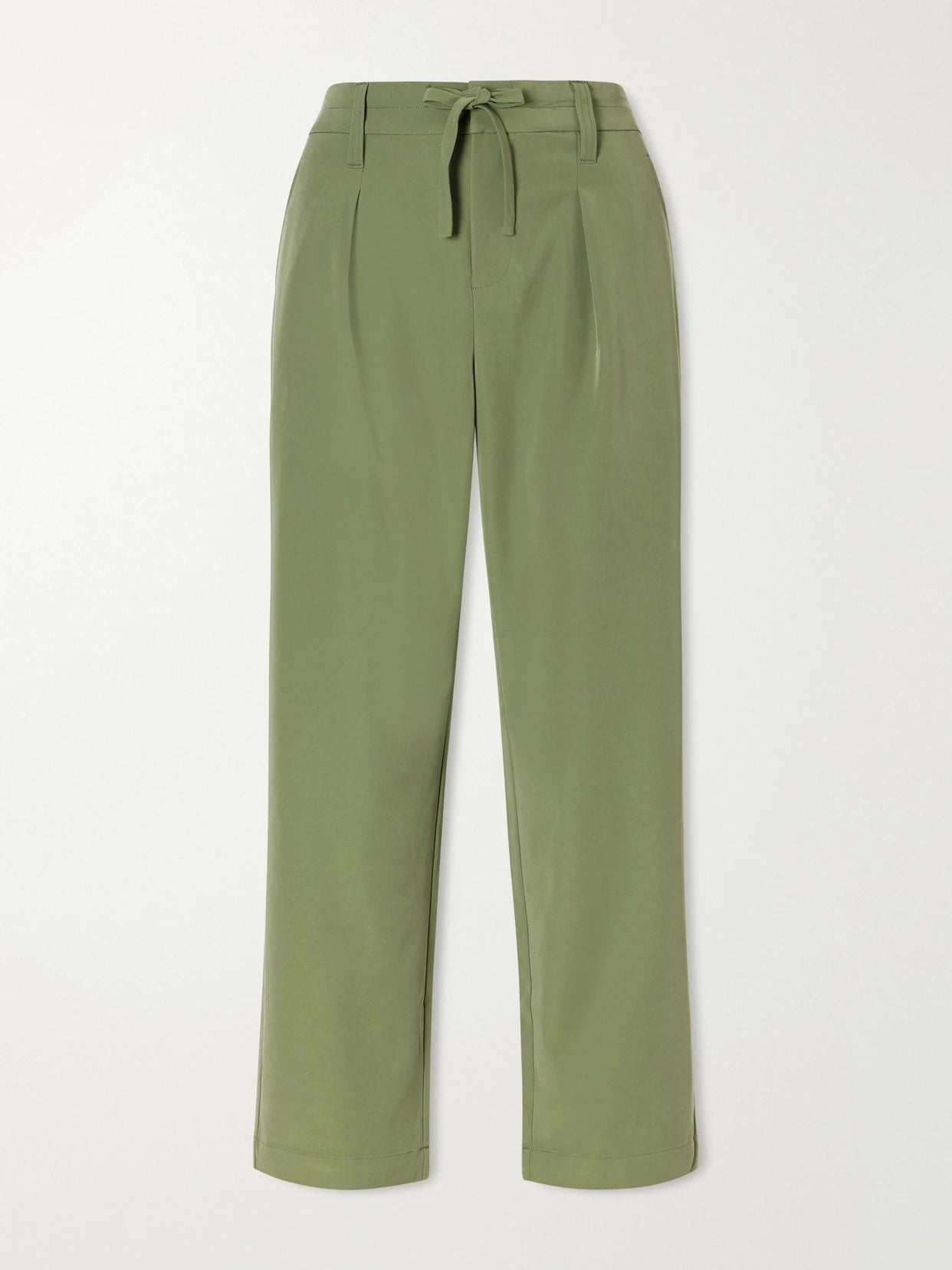 Image of a model wearing Pants. Product name - Hadleigh Twill Tapered Pants in Green colour by brand - Varley