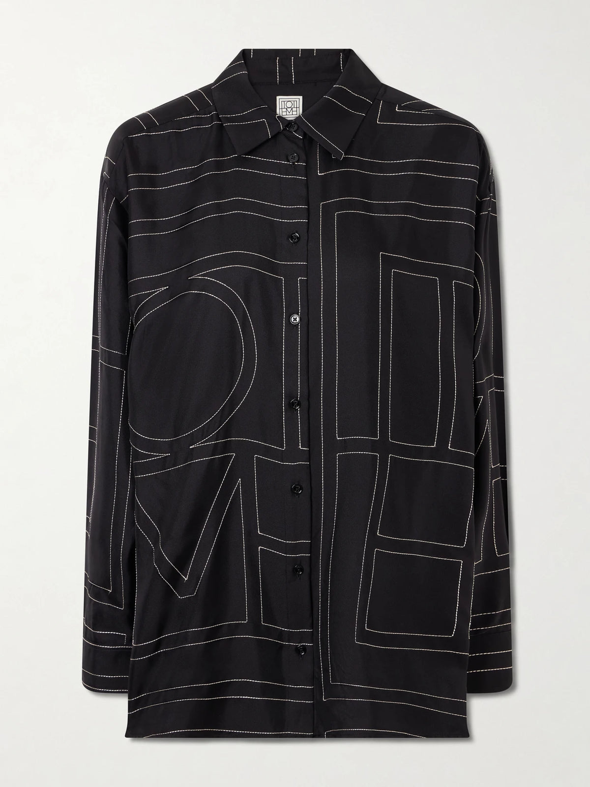 Embroidered Silk-twill Shirt