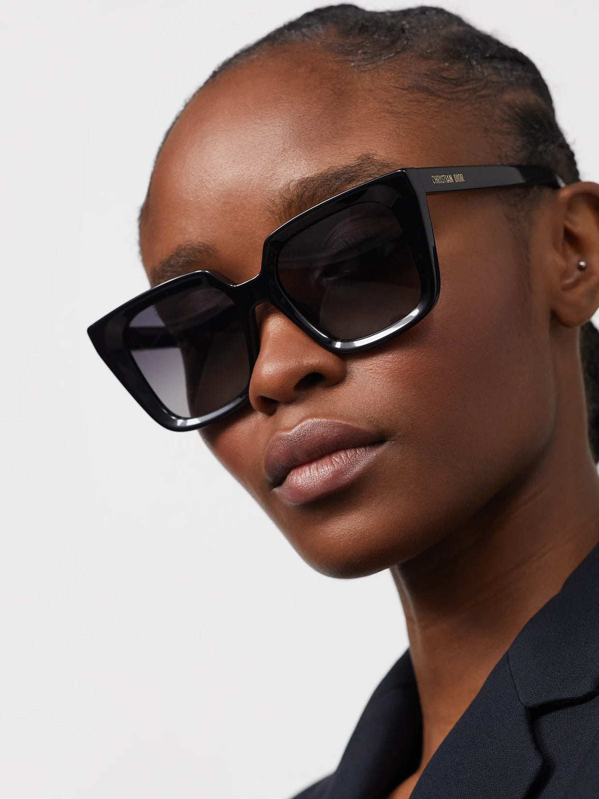 Image of Sunglasses. Product name - Diormidnight S1i Oversized Square-frame Acetate Sunglasses in Black colour by brand - DIOR Eyewear