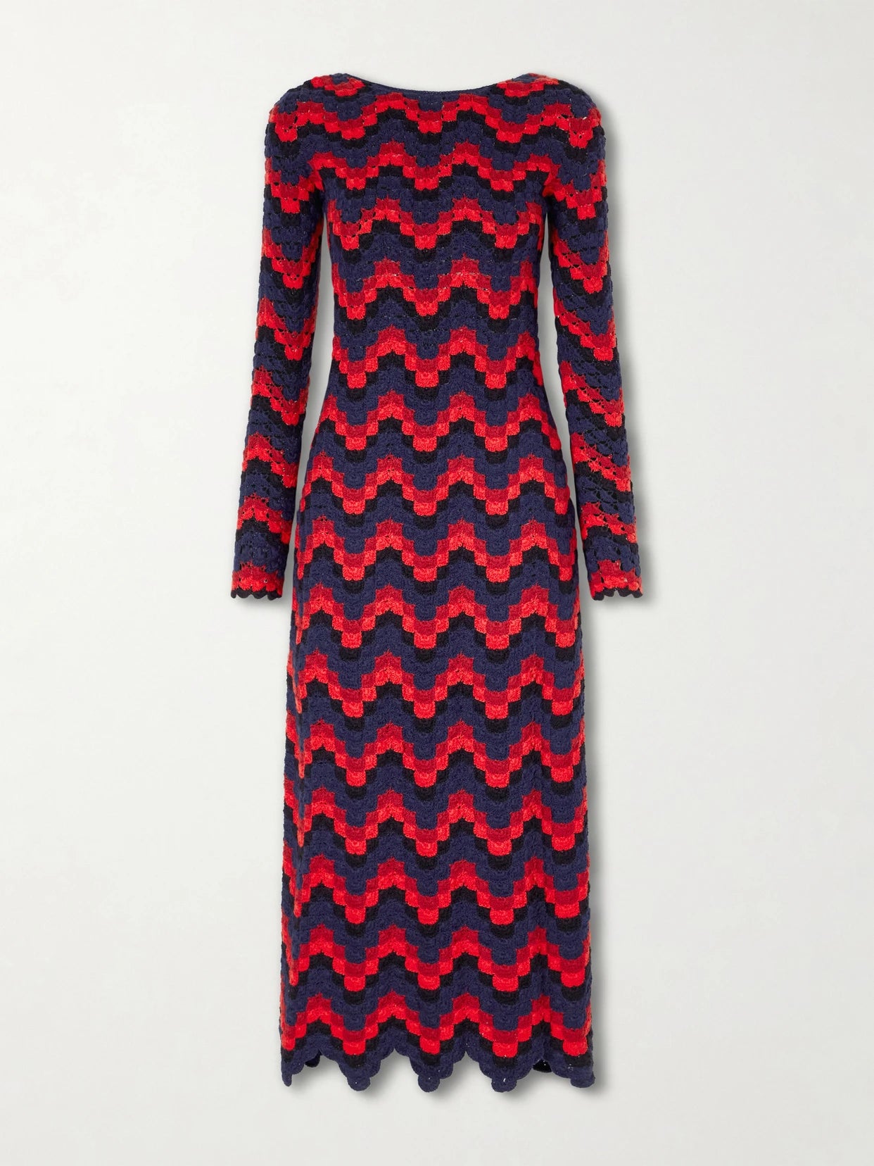 Image of Dresses. Product name - Ursula Crocheted Cotton Maxi Dress in Red colour by brand - ESCVDO