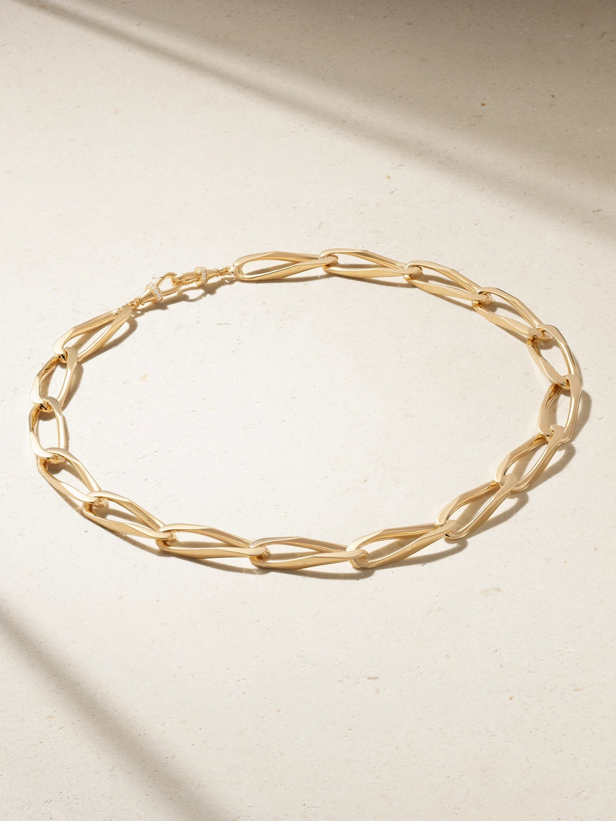 Gourmette 18-karat Gold Diamond Necklace