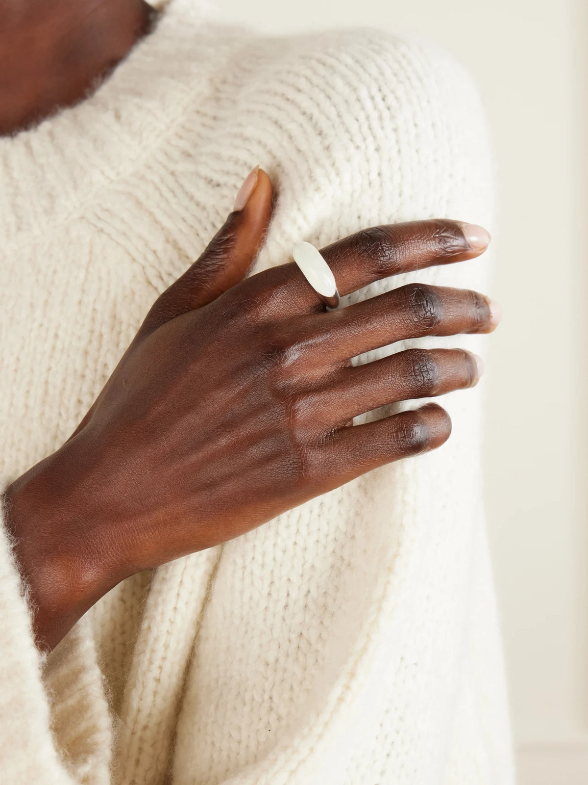 Image of Rings. Product name - Beatrice Silver And Serpentine Ring in Multi colour by brand - LIÉ STUDIO