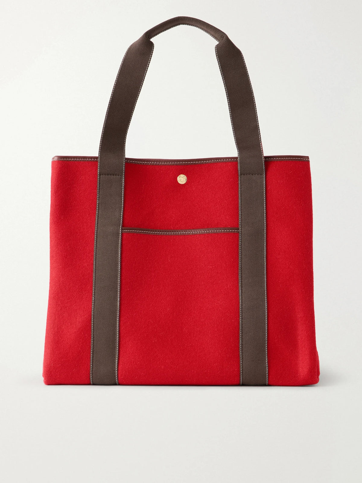 RUE de VERNEUIL Traversée Large Leather-trimmed Flannel Tote