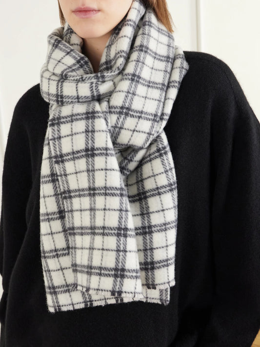 MFPEN Facade Checked Felted Wool Scarf