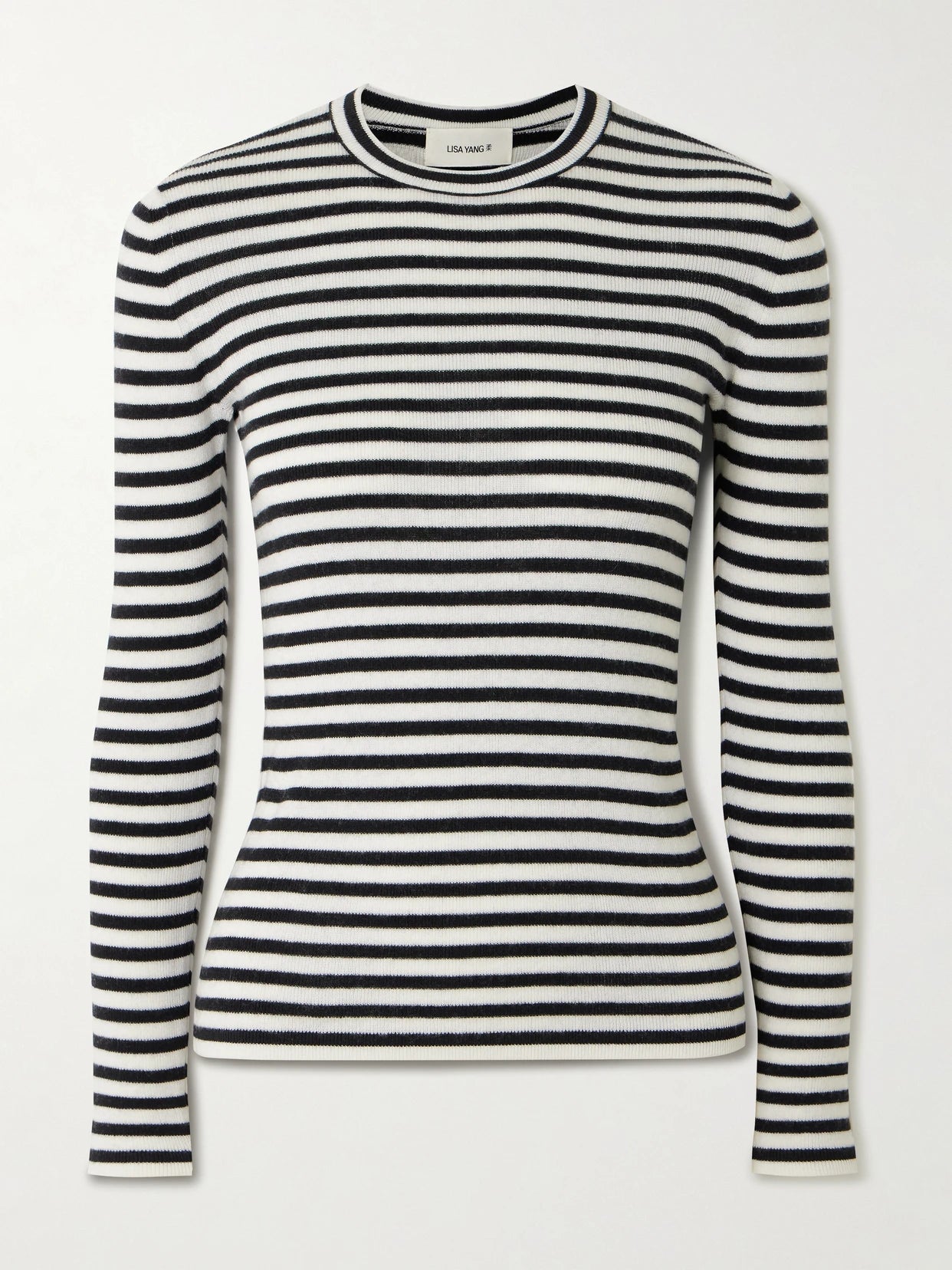 Vivian Striped Ribbed Cotton And Cashmere-blend Top