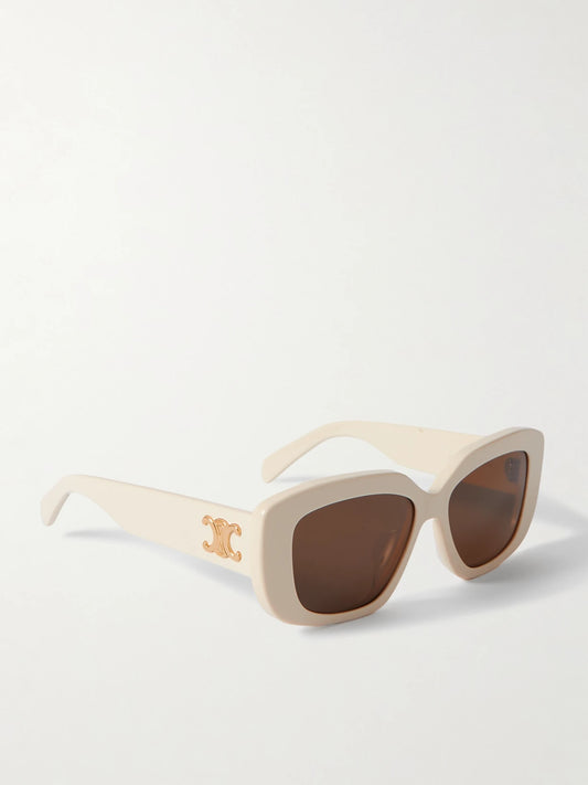 Triomphe Rectangular-frame Acetate Sunglasses
