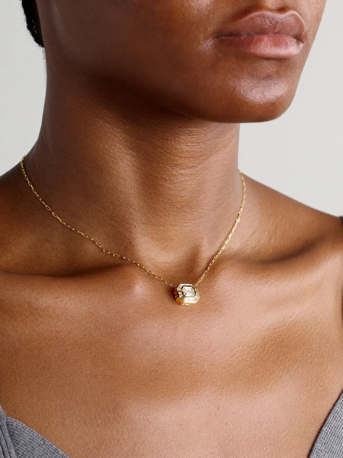 Image of Necklaces. Product name - Illusion 18-karat Gold Diamond Necklace in Multi colour by brand - SHAY