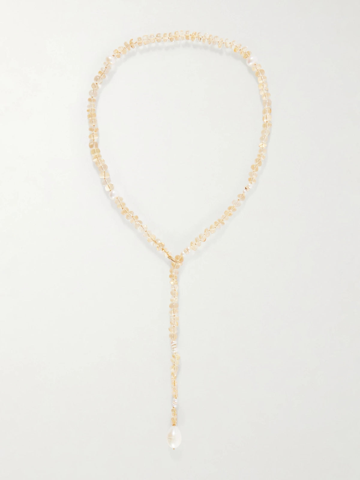 Solstice Sautoir 14-karat Gold, Pearl And Citrine Beaded Necklace
