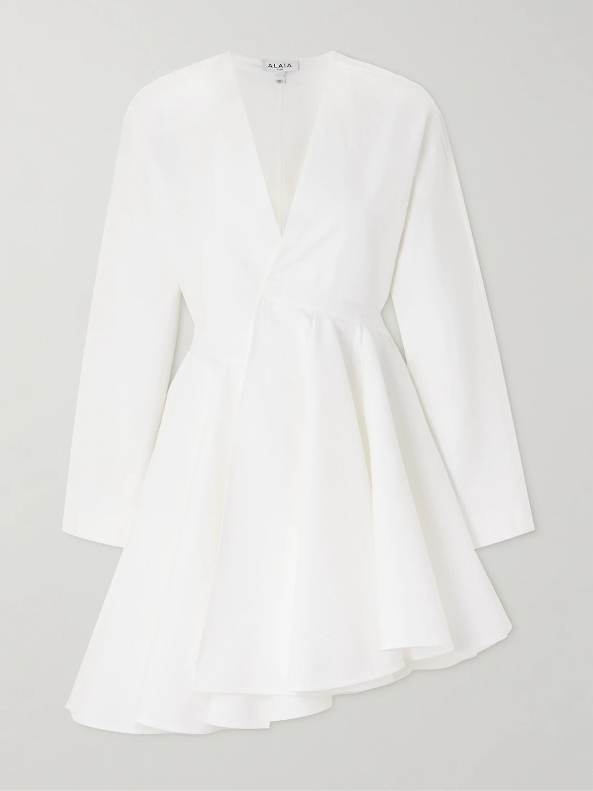 Asymmetric Cotton-poplin Mini Dress