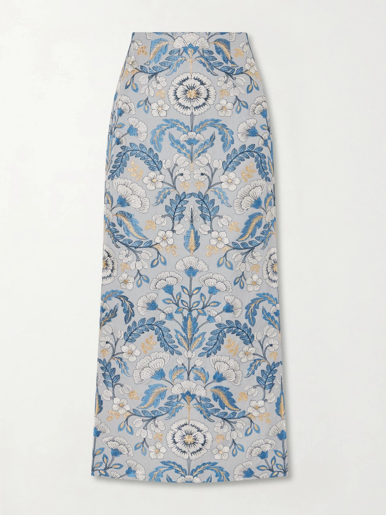 Embroidered Woven Midi Skirt