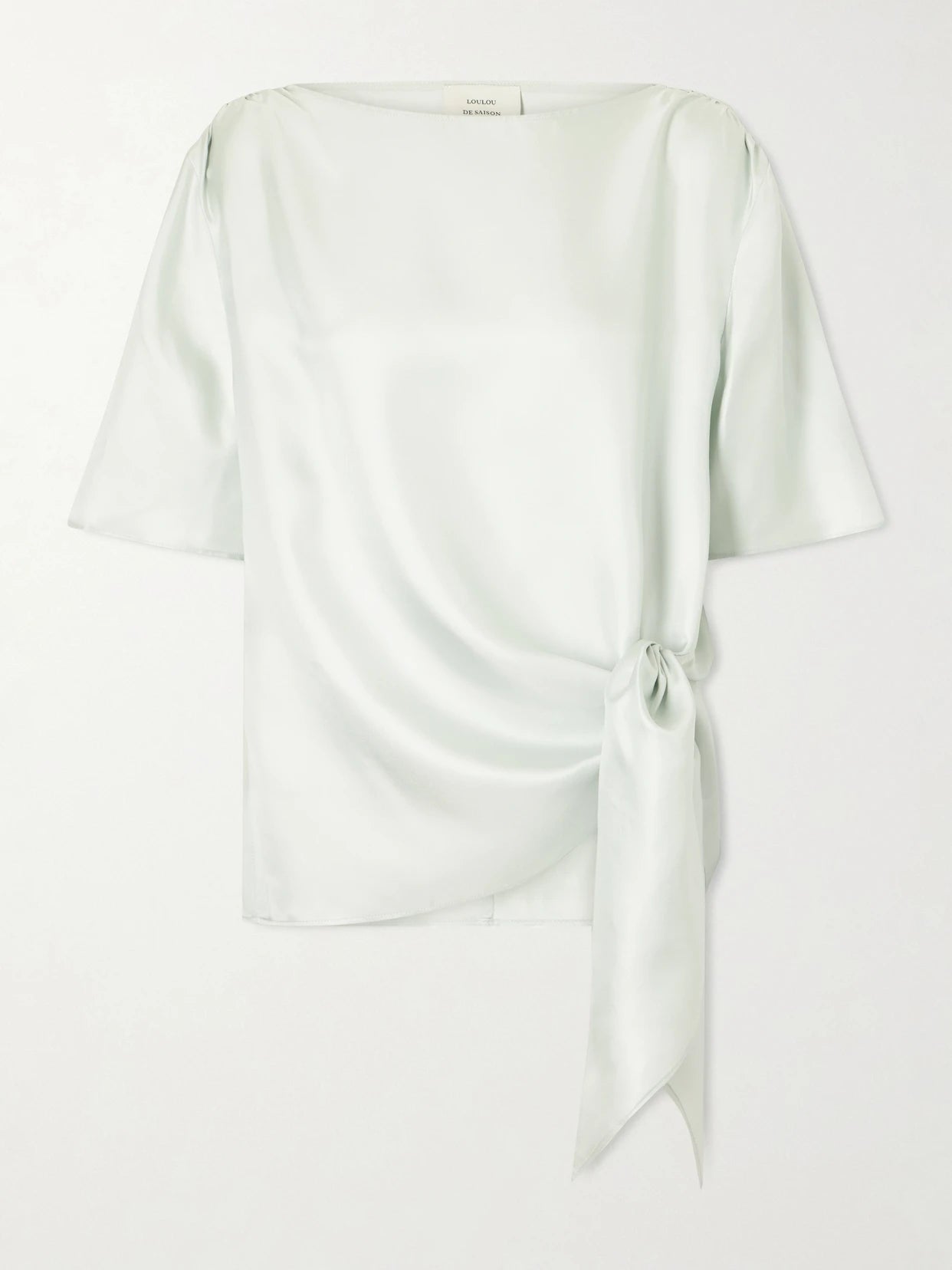 Mano Knotted Silk-twill Blouse