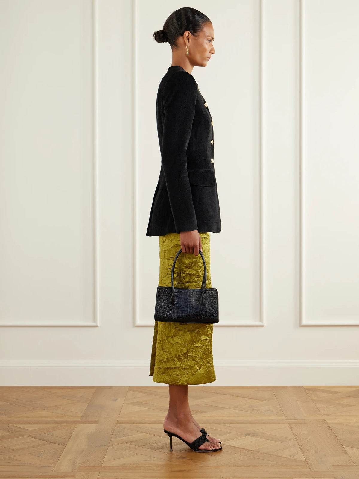 LIÉ STUDIO The Lou Croc-effect Leather Shoulder Bag