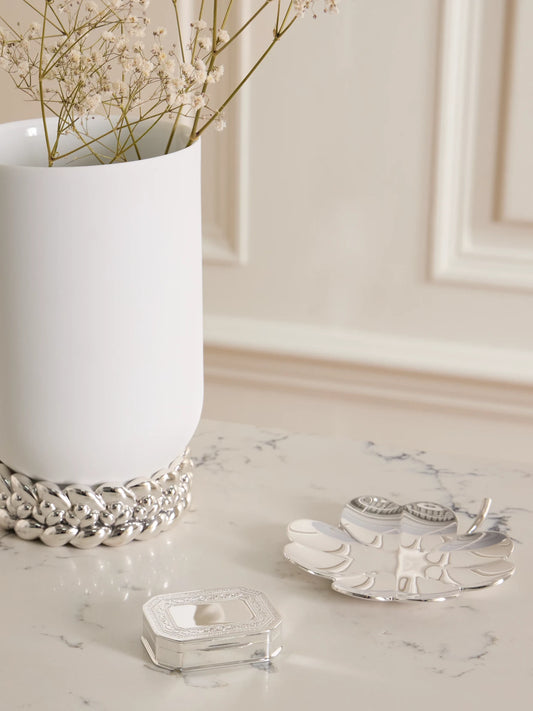 Image of Decor. Product name - Bonbonnière Silver-plated Trinket Box in Multi colour by brand - Christofle