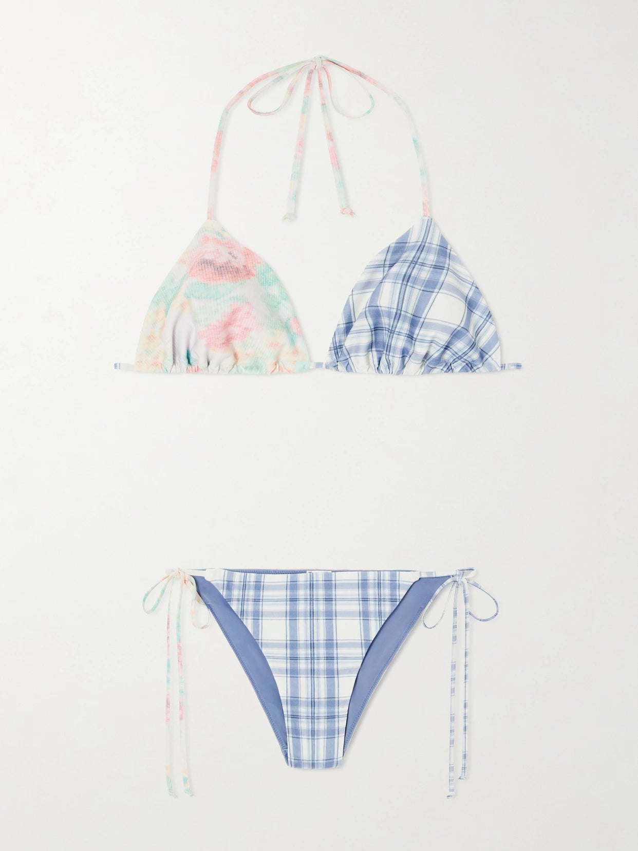Eini Floral-printed And Checked Bikini