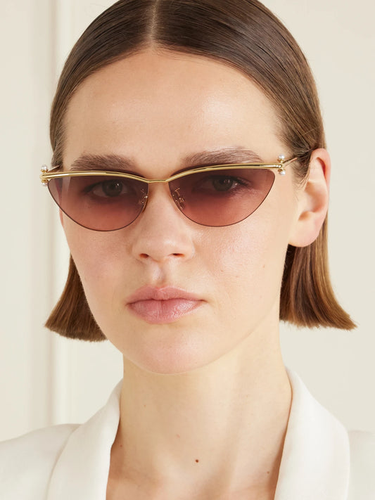 Image of Sunglasses. Product name - Diortribales B2u Cat-eye Gold-tone Sunglasses in Multi colour by brand - DIOR Eyewear
